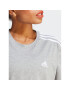 adidas Tricou Essentials 3-Stripes Single Jersey Crop Top HR4916 Gri Loose Fit - Pled.ro