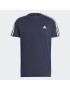 adidas Tricou Essentials Single Jersey 3-Stripes T-Shirt IC9335 Albastru Regular Fit - Pled.ro