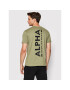 Alpha Industries Tricou Backprint 128507 Verde Regular Fit - Pled.ro