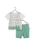 Blue Seven Set tricou și pantaloni scurți 422189 X Verde Regular Fit - Pled.ro