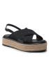 Calvin Klein Espadrile Flatform Wedge Sndl He HW0HW00688 Negru - Pled.ro