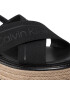 Calvin Klein Espadrile Flatform Wedge Sndl He HW0HW00688 Negru - Pled.ro