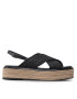 Calvin Klein Espadrile Flatform Wedge Sndl He HW0HW00688 Negru - Pled.ro