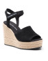 Calvin Klein Espadrile Wedge Sandal Ankle Clip Su YW0YW00571 Negru - Pled.ro