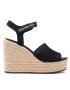 Calvin Klein Espadrile Wedge Sandal Ankle Clip Su YW0YW00571 Negru - Pled.ro