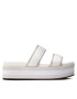 Calvin Klein Jeans Șlapi Flatform Sandal Twostraps YW0YW00561 Alb - Pled.ro