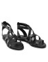 Calvin Klein Jeans Sandale Flat Sandal Strappy Lth YW0YW00547 Negru - Pled.ro