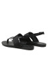 Calvin Klein Jeans Sandale Flat Sandal Toepost Webbing YW0YW00956 Negru - Pled.ro