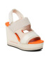 Calvin Klein Jeans Sandale Wedge Sandal Webbing YW0YW01073 Écru - Pled.ro