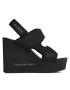 Calvin Klein Jeans Sandale Wedge Sandal Webbing YW0YW01073 Negru - Pled.ro