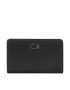 Calvin Klein Portofel Mare de Damă Re-Lock Bifold Wallet Perf Pu K60K610661 Negru - Pled.ro