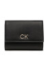 Calvin Klein Portofel Mare de Damă Re-Lock Trifold Md Pbl K60K610969 Placat cu rodiu negru - Pled.ro