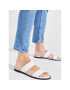 Calvin Klein Șlapi Almond Flat 2Bar Slide HW0HW01134 Alb - Pled.ro