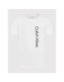 Calvin Klein Tricou Off Placement Logo K10K109738 Alb Slim Fit - Pled.ro