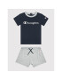 Champion Set tricou și pantaloni scurți sport 305972 Bleumarin Regular Fit - Pled.ro