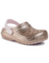 Crocs Șlapi Classic Glitter Lined Clog K 205937 Auriu - Pled.ro