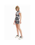 Desigual Rochie de zi Love All You 23SWVK69 Alb Slim Fit - Pled.ro