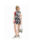 Desigual Rochie de zi Love All You 23SWVK69 Alb Slim Fit - Pled.ro