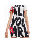 Desigual Rochie de zi Love All You 23SWVK69 Alb Slim Fit - Pled.ro