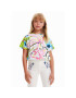 Desigual Tricou 23SGTK10 Alb Regular Fit - Pled.ro