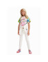 Desigual Tricou 23SGTK10 Alb Regular Fit - Pled.ro