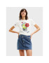 Desigual Tricou Flow 22WWTK89 Alb Regular Fit - Pled.ro