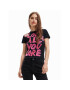 Desigual Tricou Love All You 23SWTKAV Negru Regular Fit - Pled.ro