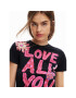 Desigual Tricou Love All You 23SWTKAV Negru Regular Fit - Pled.ro