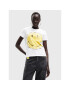 Desigual Tricou SMILEY Ria 22WWTKAJ Alb Regular Fit - Pled.ro