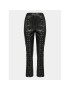 Edited Pantaloni din imitație de piele Adaline Negru Straight Fit - Pled.ro