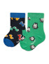 Happy Socks Set de 2 perechi de șosete lungi pentru copii KDDB02-7300 Verde - Pled.ro