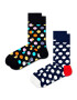 Happy Socks Set de 2 perechi de șosete lungi unisex BDO02-9350 Negru - Pled.ro