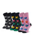 Happy Socks Set de 3 perechi de șosete medii unisex XMJA08-0150 Negru - Pled.ro