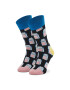 Happy Socks Șosete Lungi pentru Copii KMIL01-9300 Negru - Pled.ro