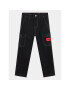 Hugo Pantaloni din material G24148 D Negru Loose Fit - Pled.ro