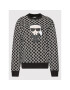 KARL LAGERFELD Bluză Ikonik Monogram 220W1884 Negru Relaxed Fit - Pled.ro