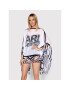 KARL LAGERFELD Poncho Zebra KL22WCU11 Alb Relaxed Fit - Pled.ro