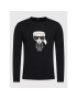 KARL LAGERFELD Pulover Knit Crewneck 655042 512305 Negru Regular Fit - Pled.ro