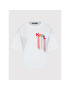 KARL LAGERFELD Tricou Fringe Logo 221W1707 Alb Relaxed Fit - Pled.ro