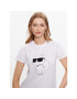 KARL LAGERFELD Tricou Ikonik 2.0 Choupette 230W1703 Alb Regular Fit - Pled.ro