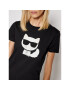 KARL LAGERFELD Tricou Ikonik Choupette 210W1723 Negru Regular Fit - Pled.ro