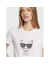 KARL LAGERFELD Tricou Ikonik Choupette 216W1732 Alb Regular Fit - Pled.ro