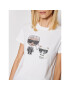 KARL LAGERFELD Tricou Ikonik Rhinestone 210W1725 Alb Regular Fit - Pled.ro