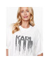 KARL LAGERFELD Tricou Karl Embellished 236W1714 Alb Regular Fit - Pled.ro