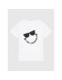 KARL LAGERFELD Tricou SMILEY WORLD Z25344 M Alb Regular Fit - Pled.ro