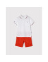 Mayoral Set polo și pantaloni scurți 3269 Alb Regular Fit - Pled.ro