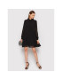 MICHAEL Michael Kors Rochie tip cămașă Georgette MF180PR7R3 Negru Relaxed Fit - Pled.ro