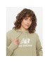 New Balance Bluză Essentials Stacked Logo Hoodie WT31533 Verde Regular Fit - Pled.ro