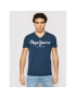 Pepe Jeans Tricou Original Stretch V PM500373 Bleumarin Slim Fit - Pled.ro