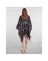 Pieces Poncho Pcariana 17130180 Negru Oversize - Pled.ro